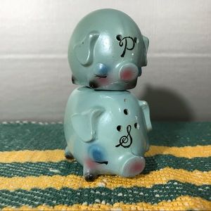 Vintage stackable pig salt and pepper shakers made in Japan